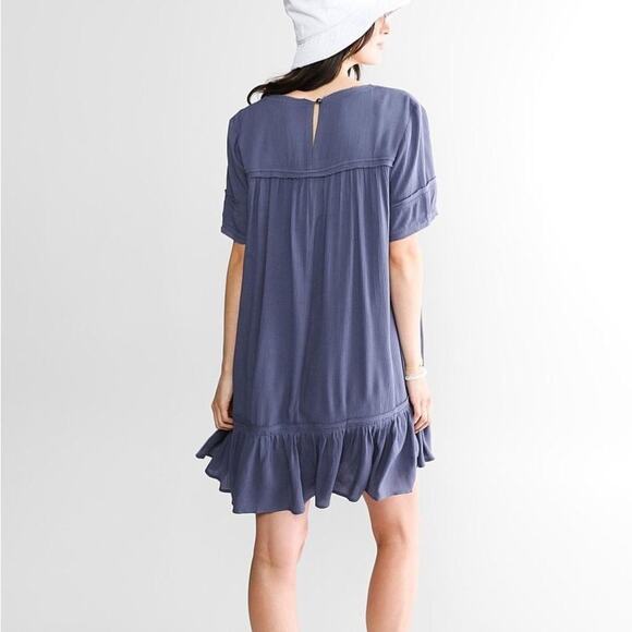 Daytrip Blue Woven Flowy Mini Dress | Large - Picture 2 of 11